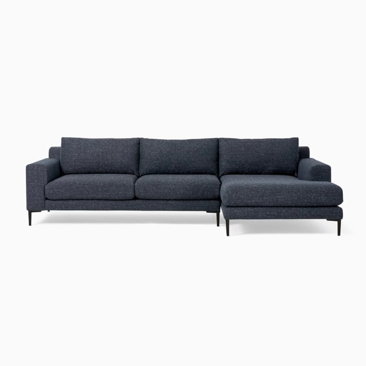 West Elm Harper Blue Fabric 2 Piece Sectional - image-1