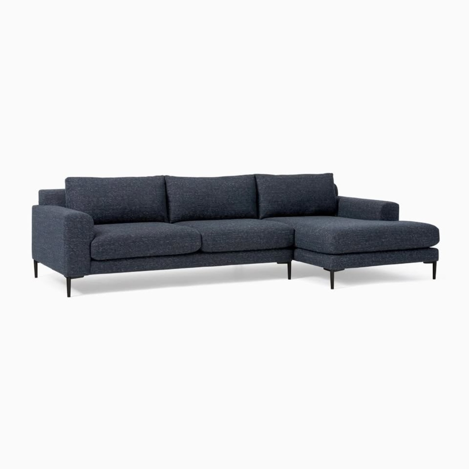 West Elm Harper Blue Fabric 2 Piece Sectional - image-2
