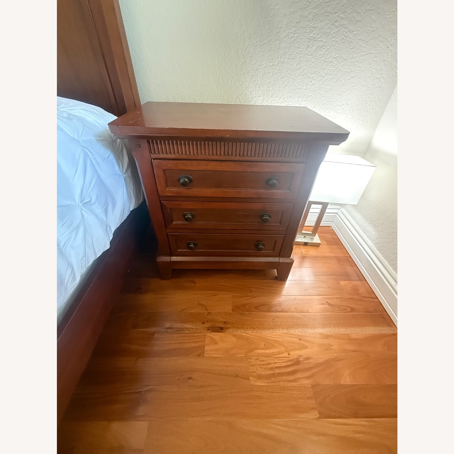 Dark Brown Fabric Queen Bed - image-4