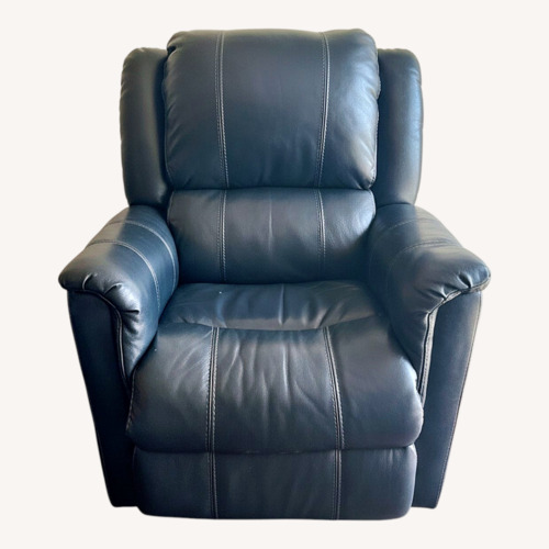 Used Navy Blue Leather Recliner for sale on AptDeco
