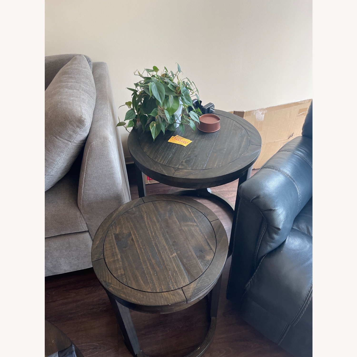 Dark Brown Wood Side Tables - image-2