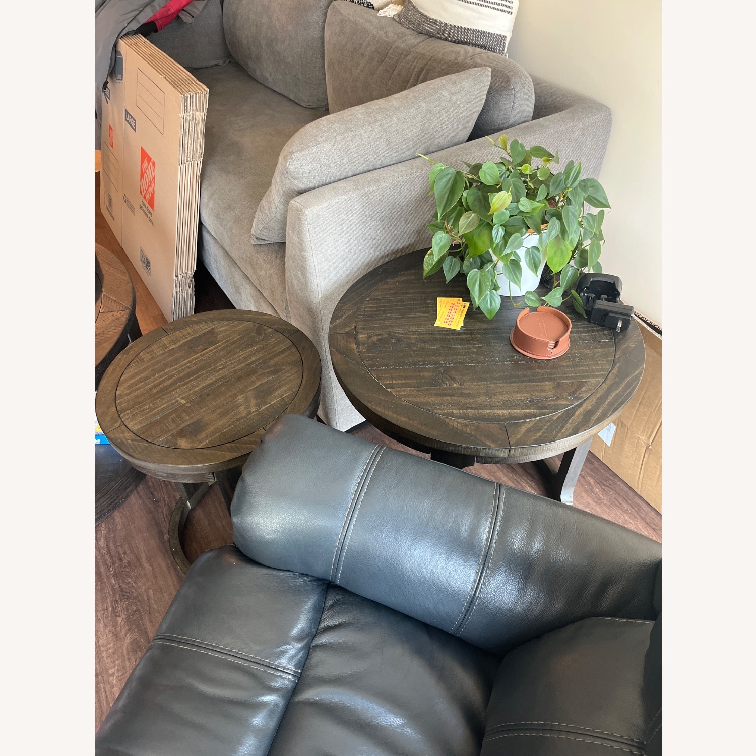 Dark Brown Wood Side Tables - image-3