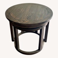 Dark Brown Wood Side Tables