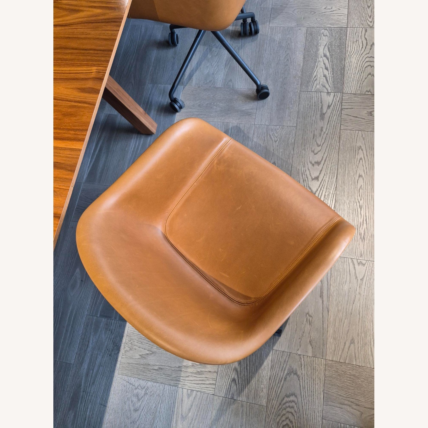 Knoll Swivel Chair in Cognac Leather - image-10