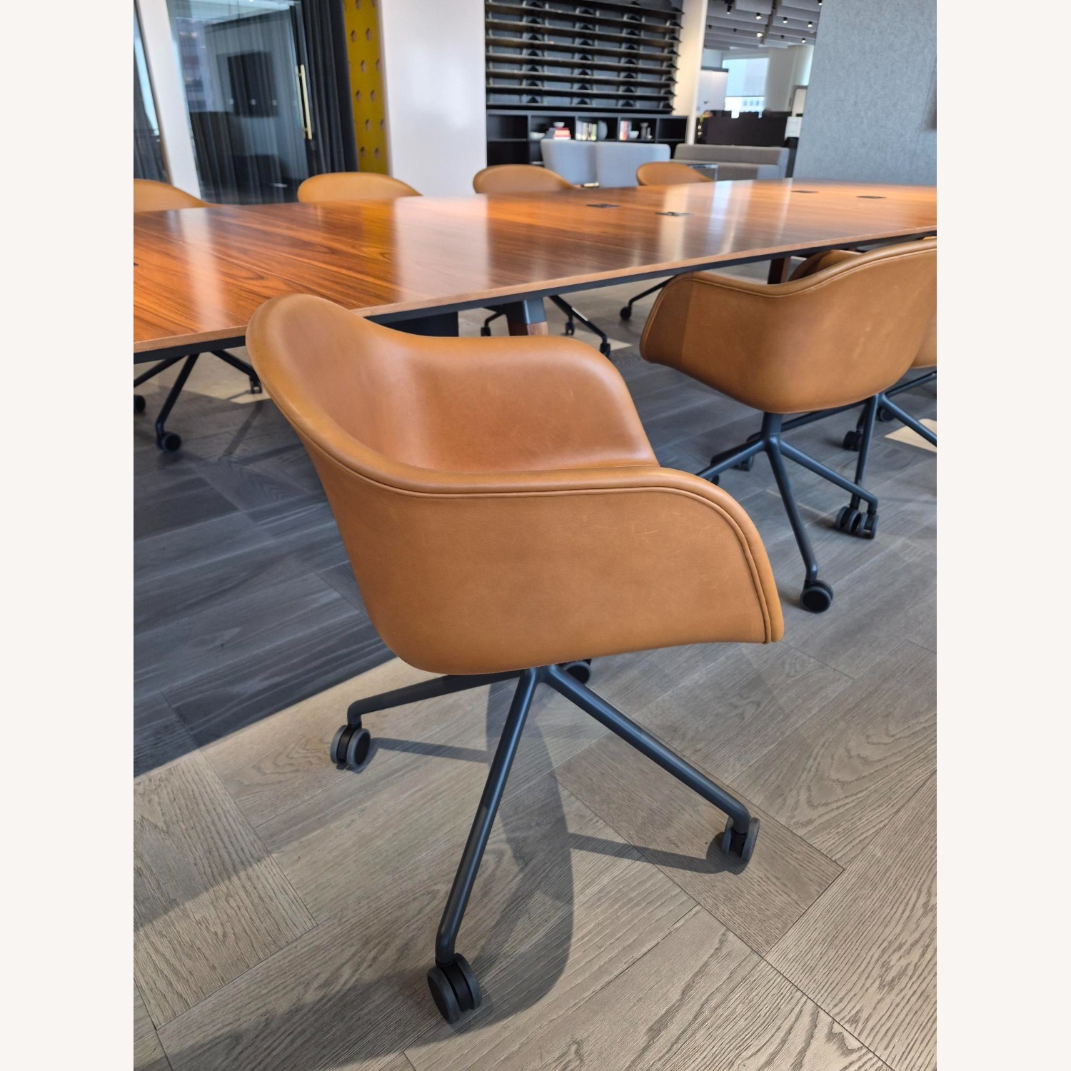 Knoll Swivel Chair in Cognac Leather - image-9