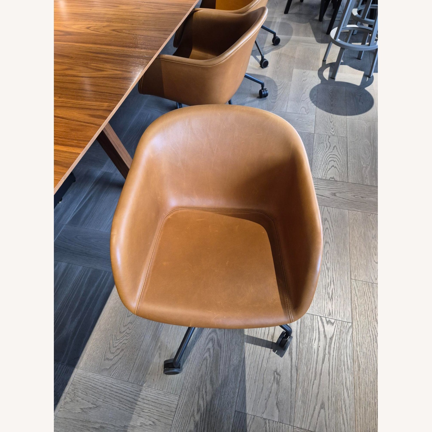 Knoll Swivel Chair in Cognac Leather - image-2