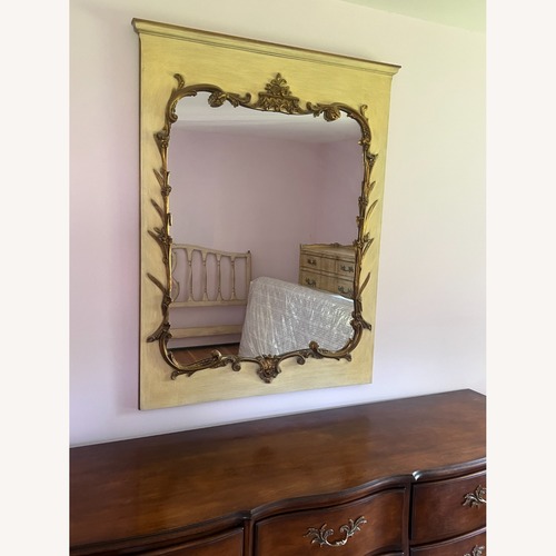 Used Vintage/Antique Finds White Wood Wall Mirror for sale on AptDeco
