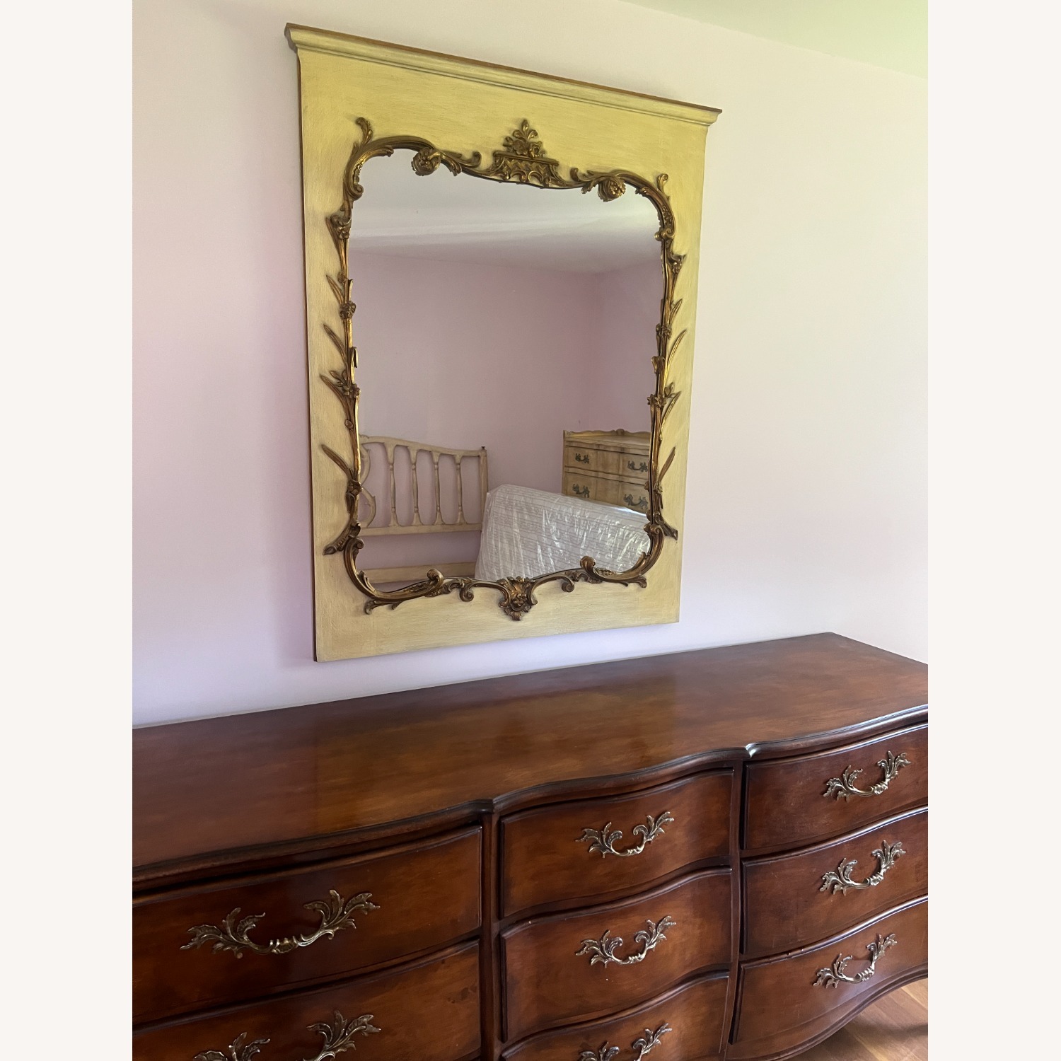 Vintage/Antique Finds White Wood Wall Mirror - image-2