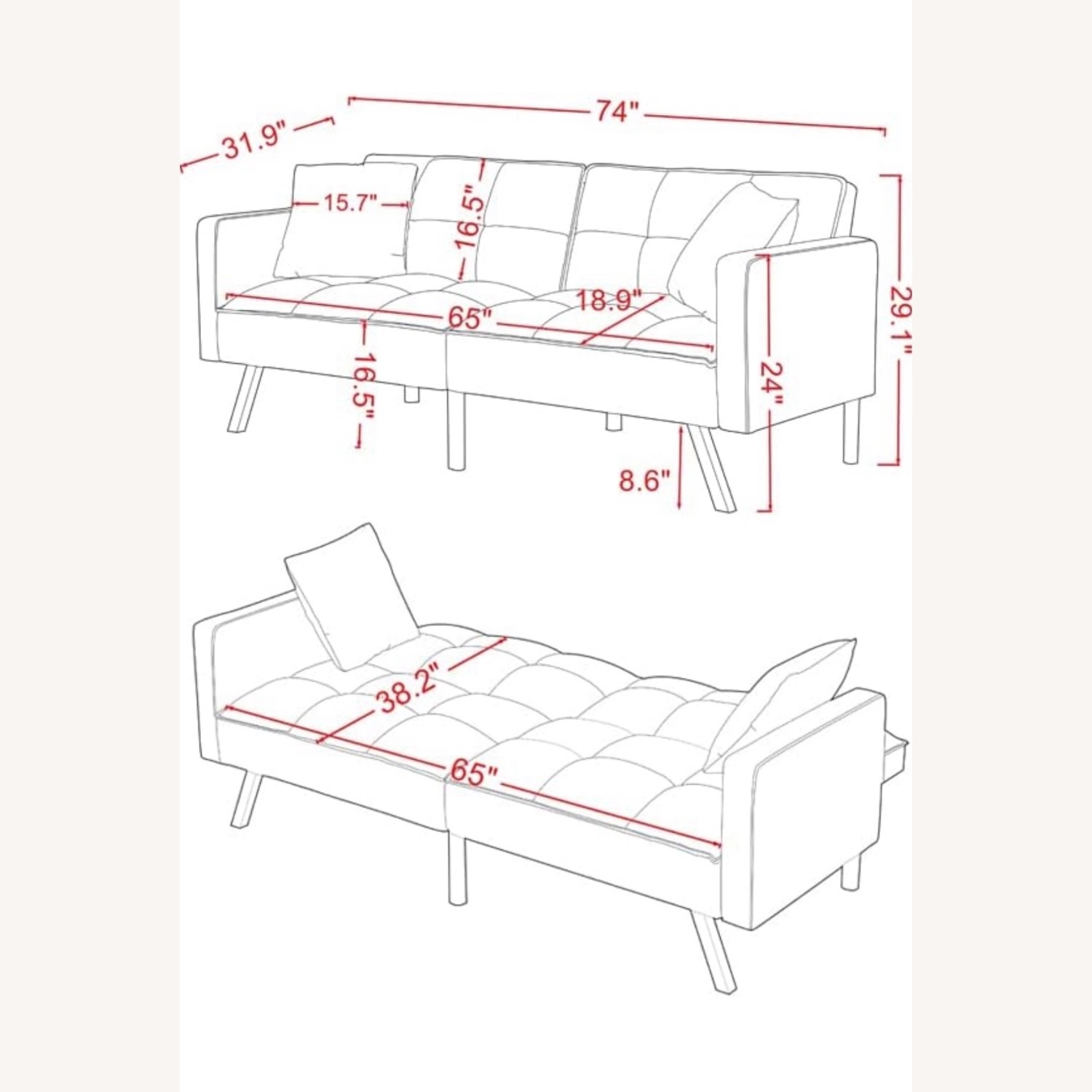 Blue Futon - image-4