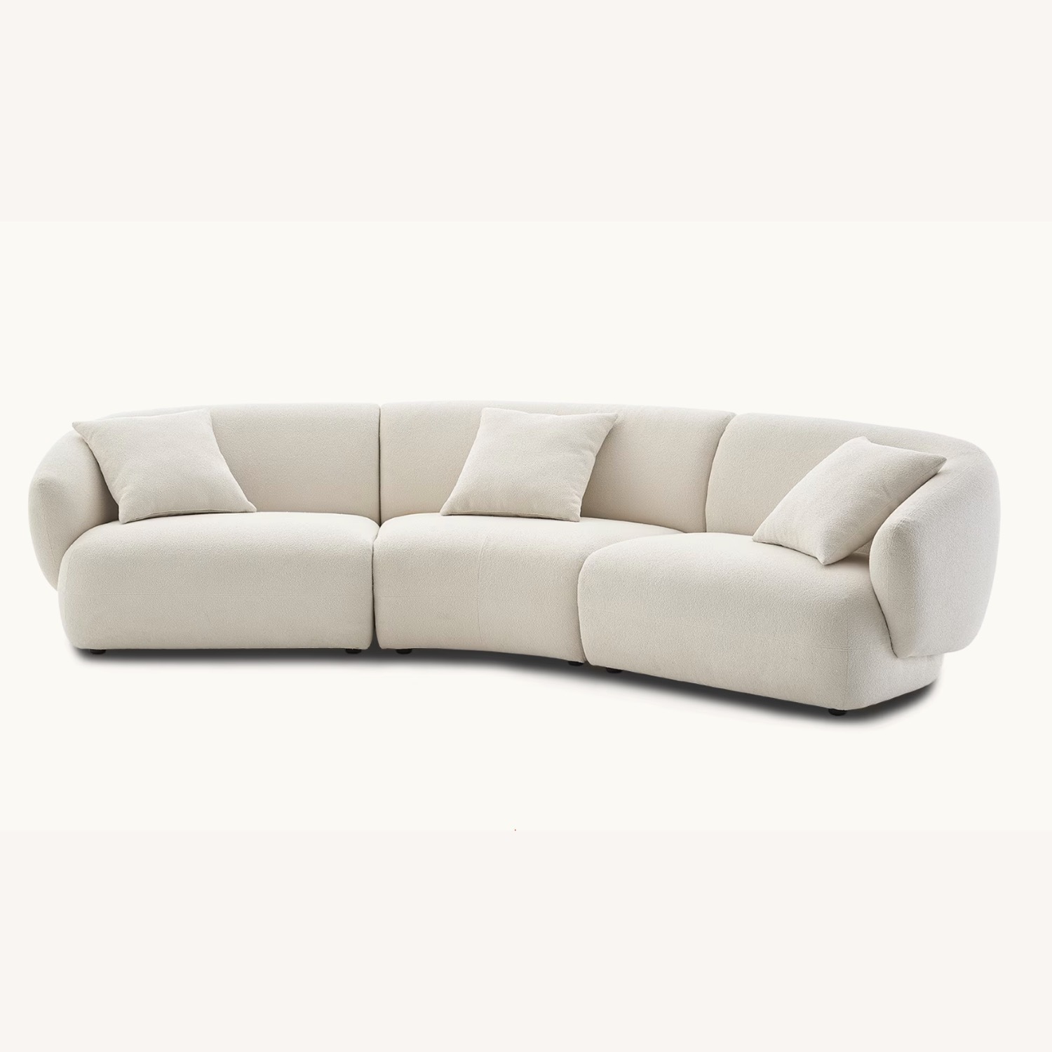 Castlery White Auburn Performance Fabric Curve Sofa - image-7