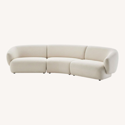 Used Castlery White Auburn Performance Fabric Curve Sofa for sale on AptDeco