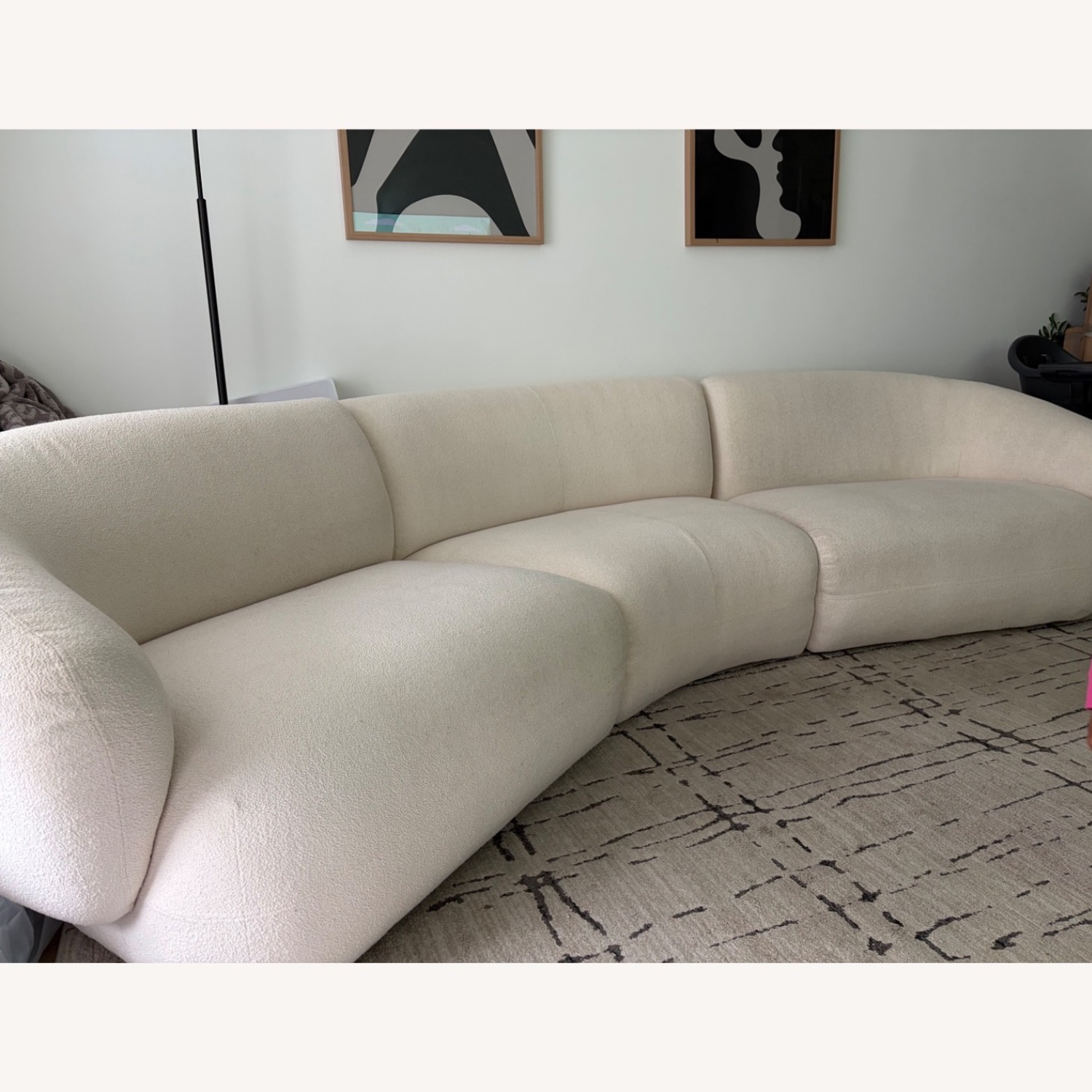 Castlery White Auburn Performance Fabric Curve Sofa - image-3