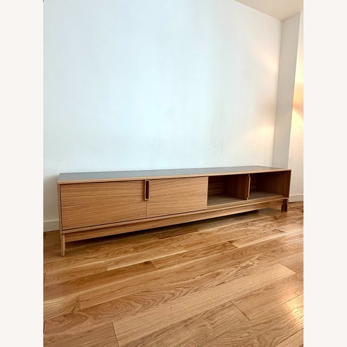 Used Light Brown Wood Media Storage for sale on AptDeco