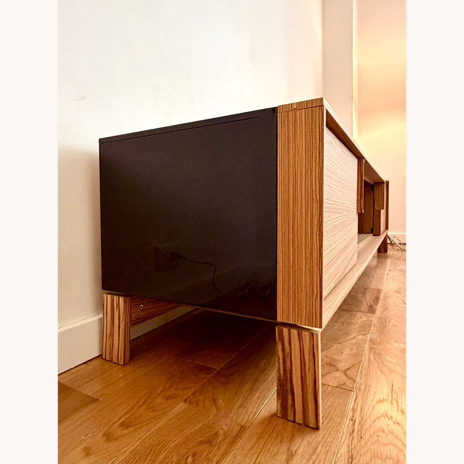 Light Brown Wood Media Storage - image-2