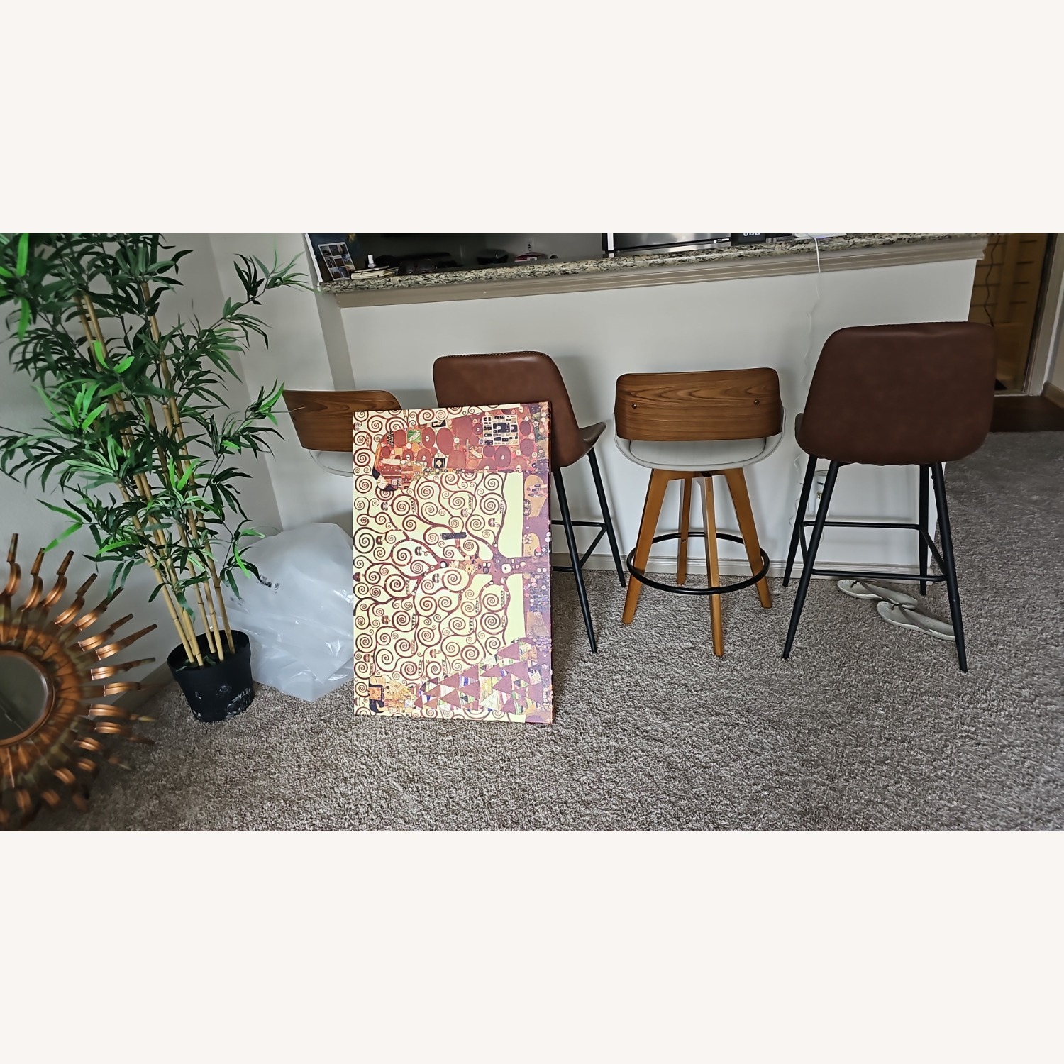 Dark Brown Bar Stools (Set of 4) - image-2