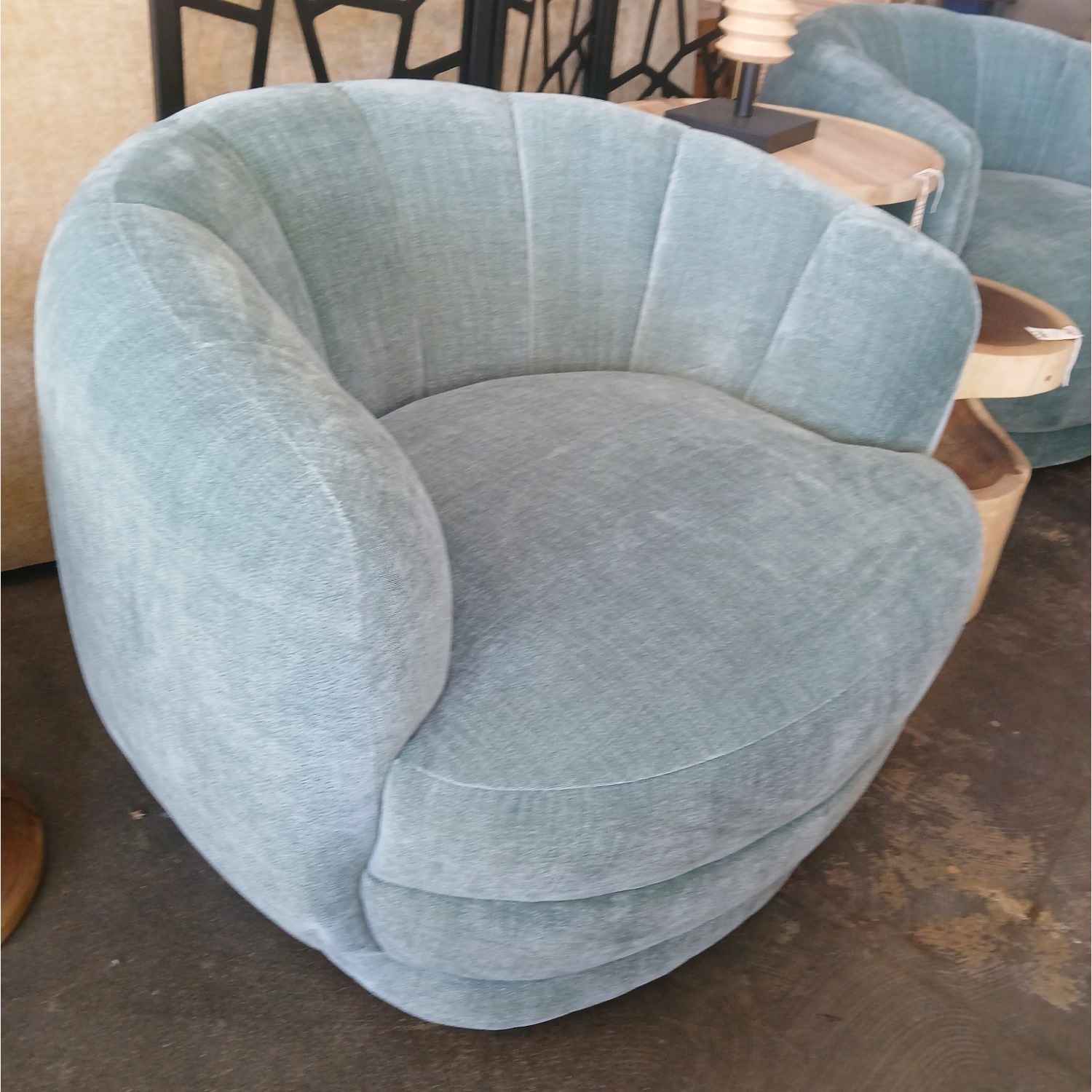 Modernism Design Blue Fabric Accent Chair - image-6