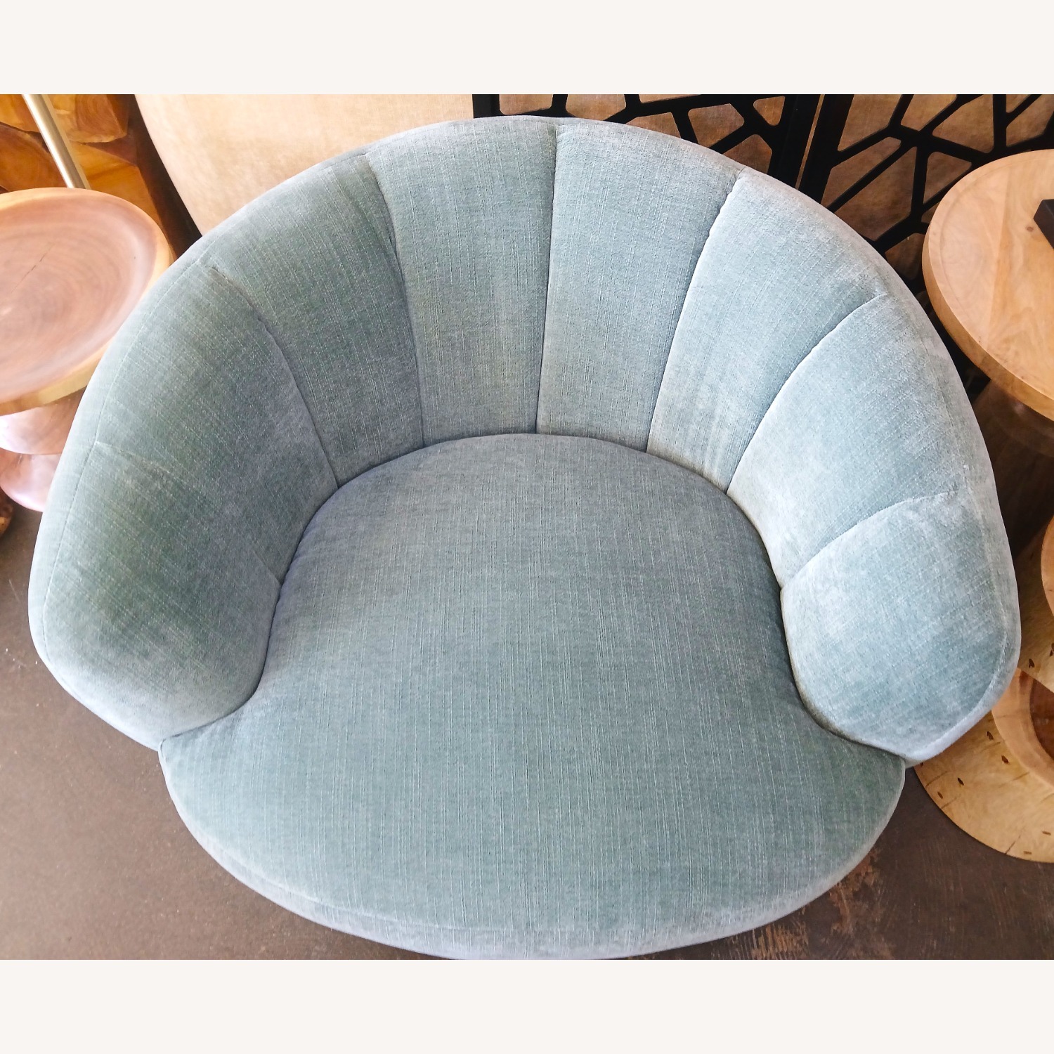 Modernism Design Blue Fabric Accent Chair - image-4