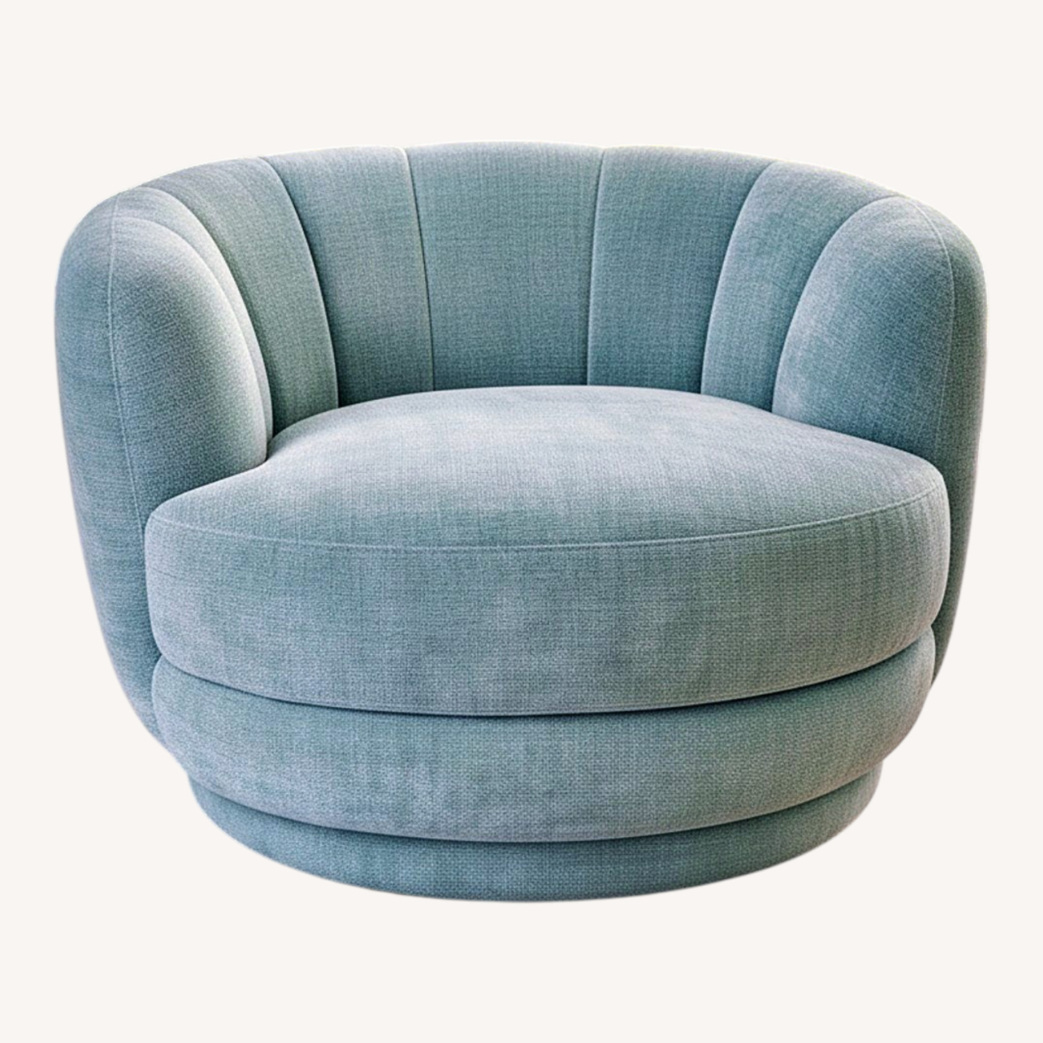 Modernism Design Blue Fabric Accent Chair - image-0