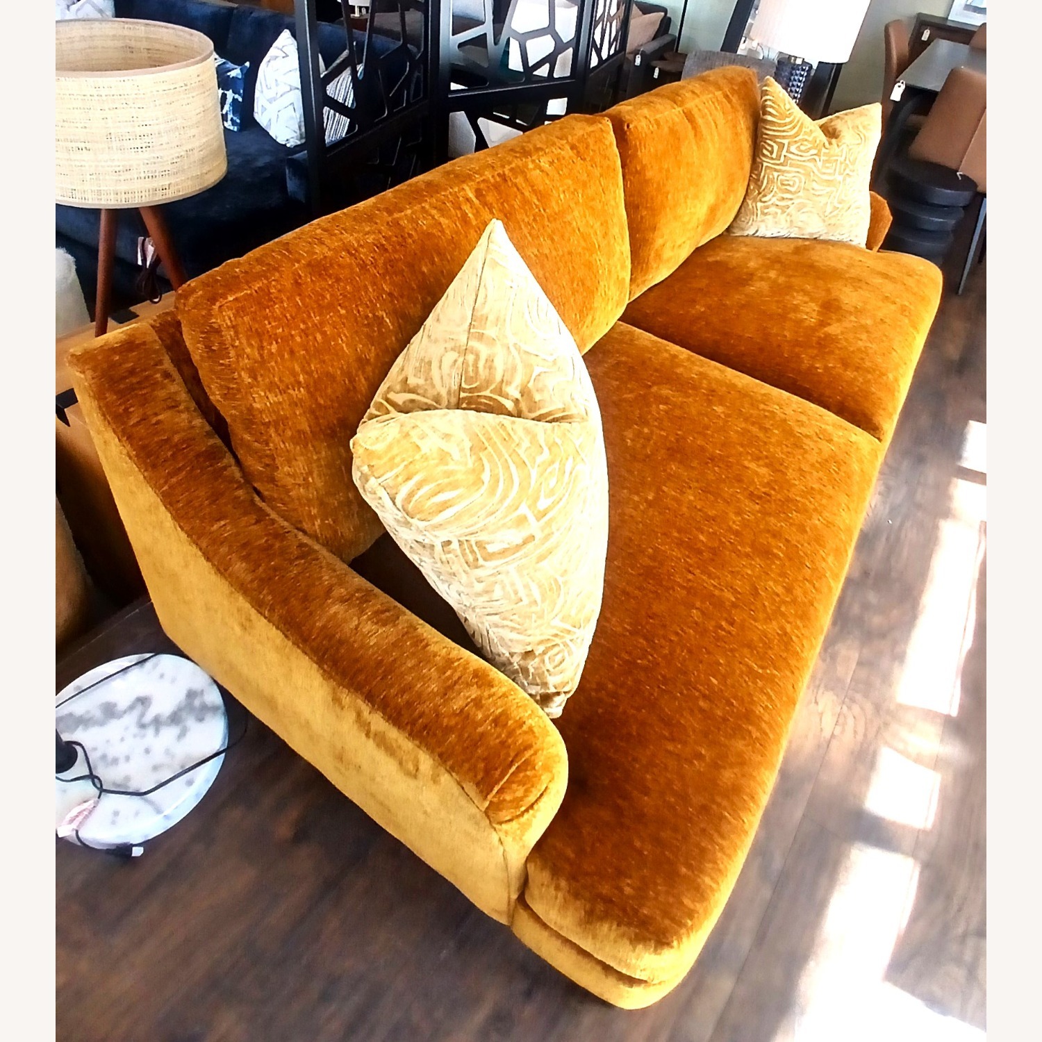 Modernism Design Orange Fabric 2 Seater Sofa - image-3