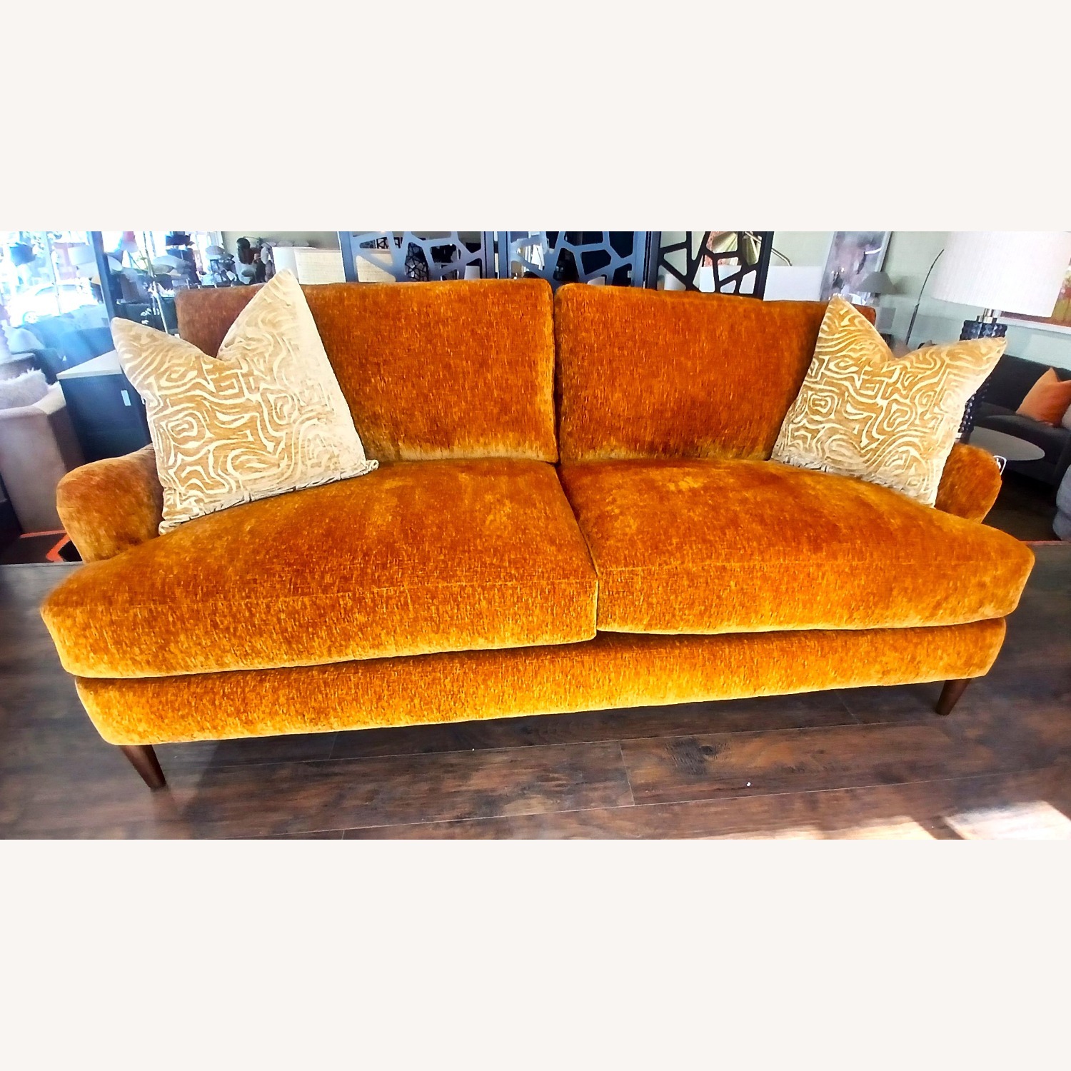 Modernism Design Orange Fabric 2 Seater Sofa - image-2