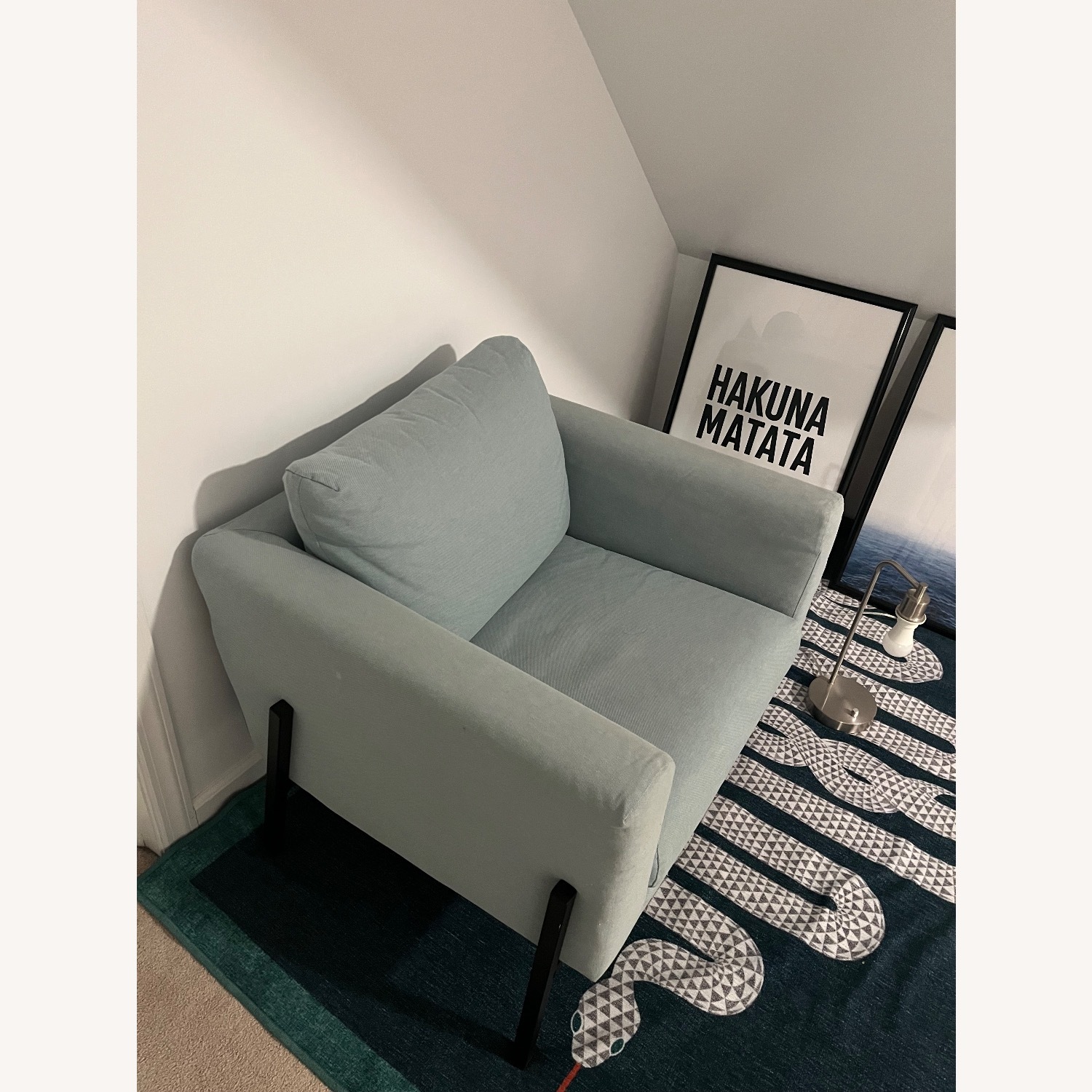 IKEA KOARP Blue Fabric Accent Chair - image-2