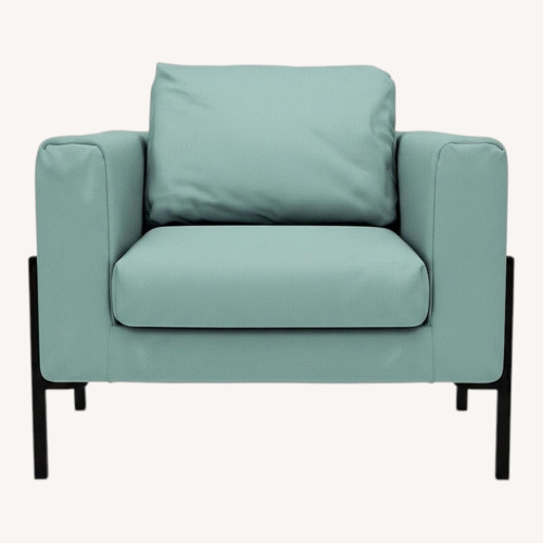 Used IKEA KOARP Blue Fabric Accent Chair for sale on AptDeco