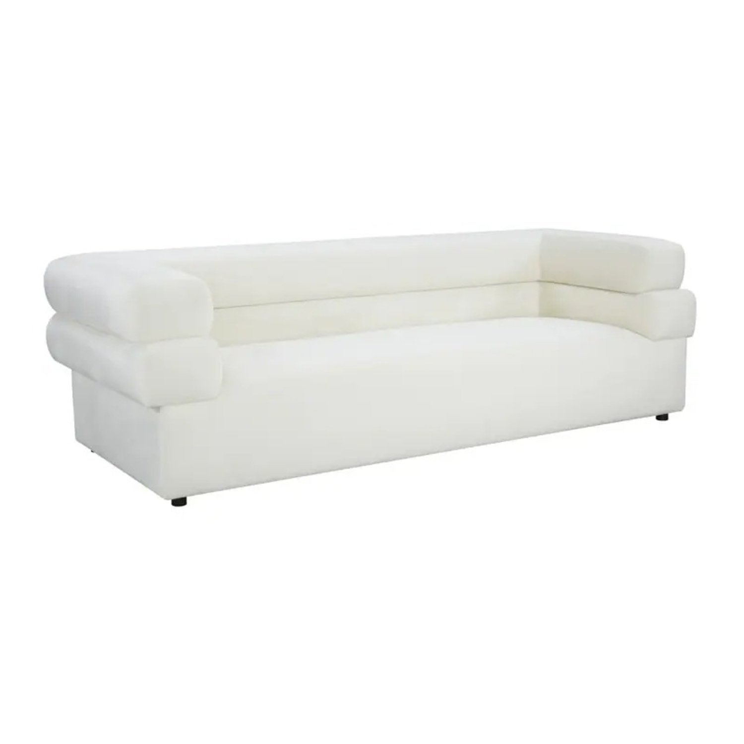 White Fabric 3+ Seater Sofa - image-5