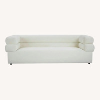 White Fabric 3+ Seater Sofa