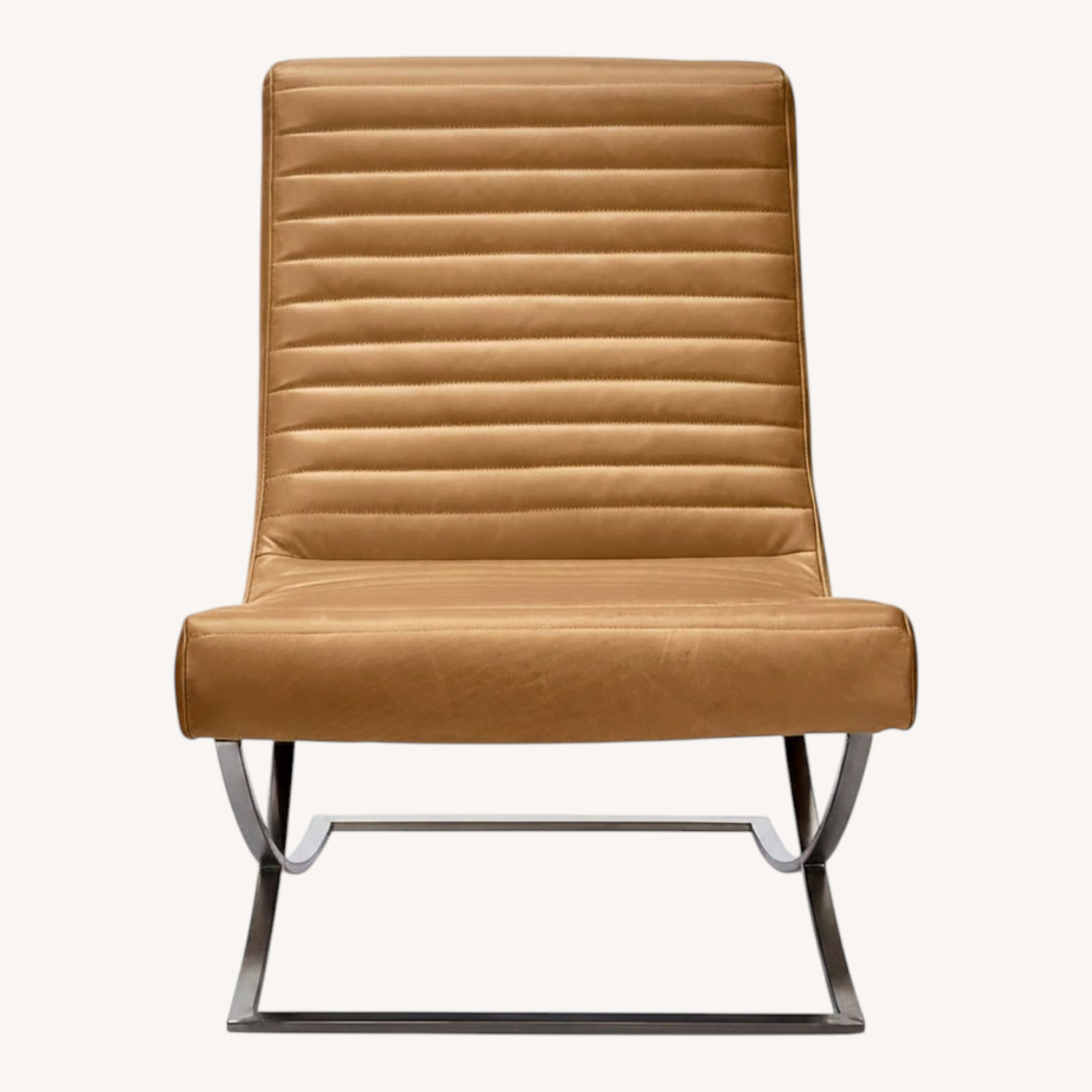 Crate & Barrel Cooper Mustard Leather Accent Chair - image-0