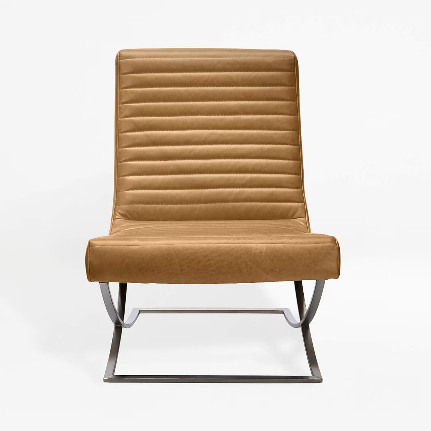 Crate & Barrel Cooper Mustard Leather Accent Chair - image-5