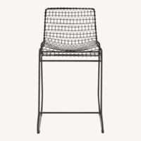 Crate & Barrel Gray Metal Bar Stools