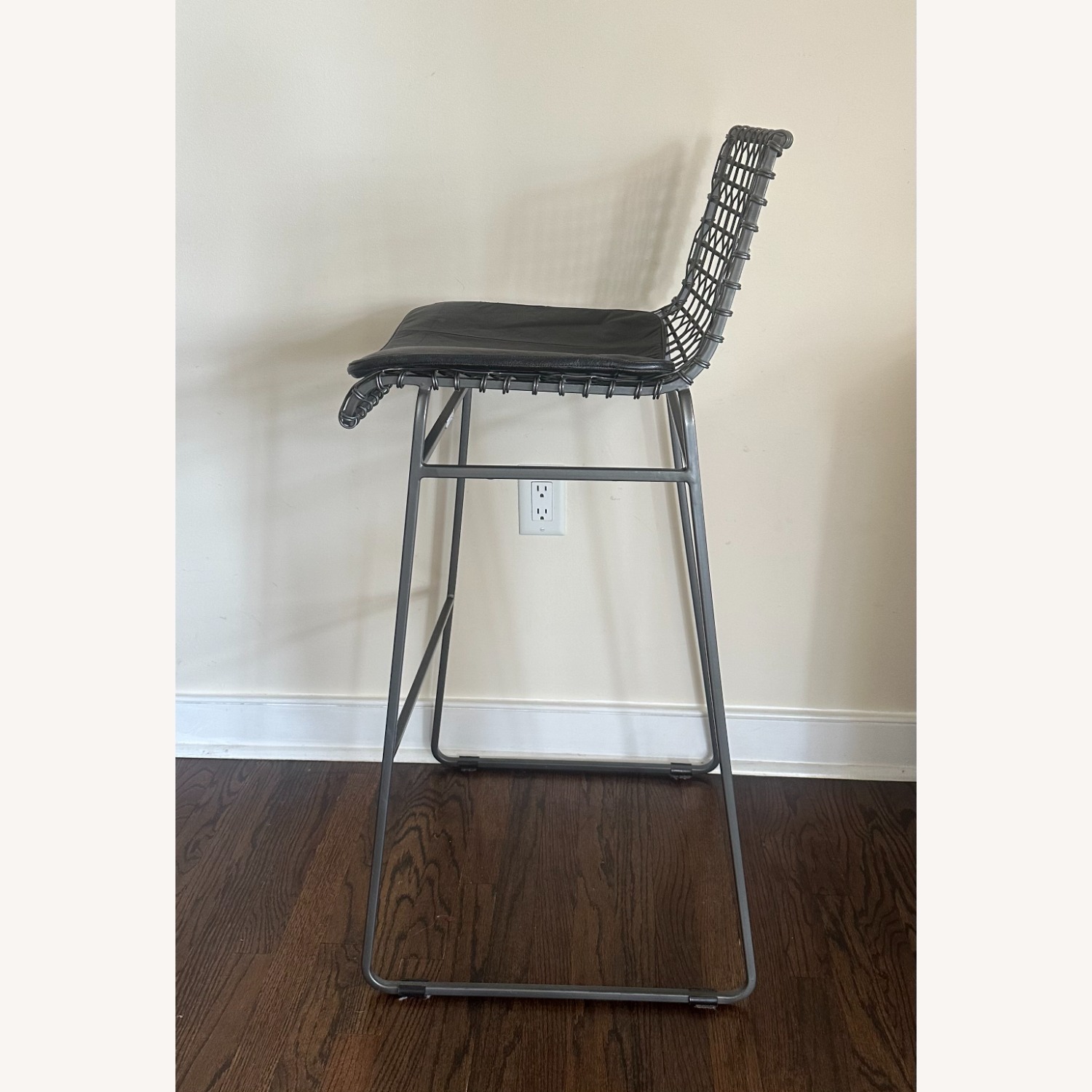 Crate & Barrel Gray Metal Bar Stools - image-3