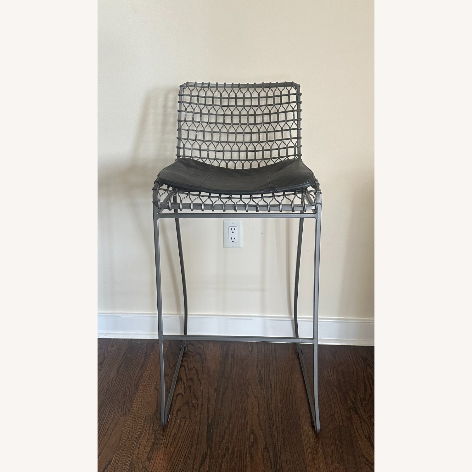 Crate & Barrel Gray Metal Bar Stools - image-2