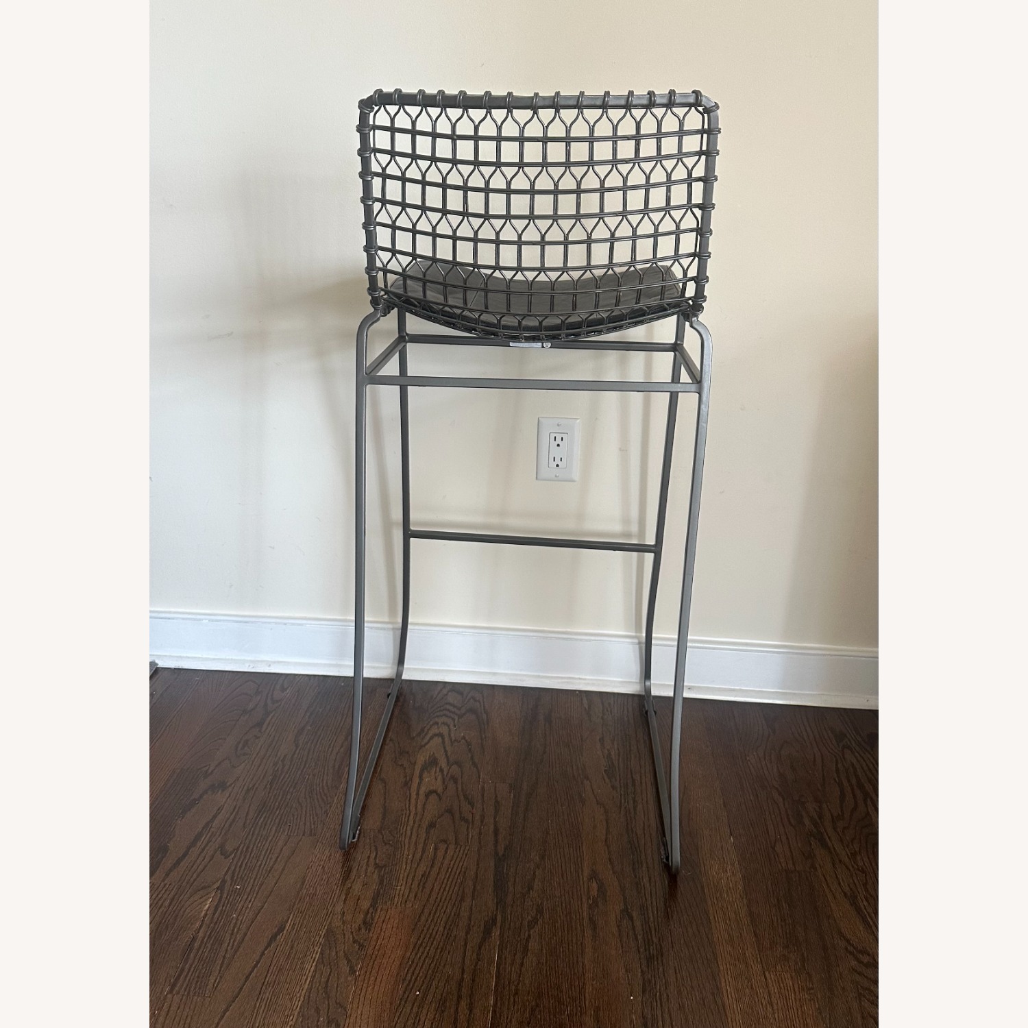 Crate & Barrel Gray Metal Bar Stools - image-4