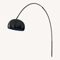 Light Gray Arco Style Floor Lamp