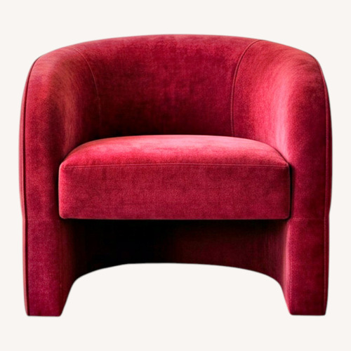 Used Modernism Design Red Fabric Accent Chair for sale on AptDeco