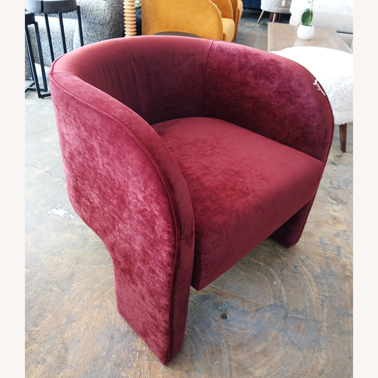Modernism Design Red Fabric Accent Chair - image-2