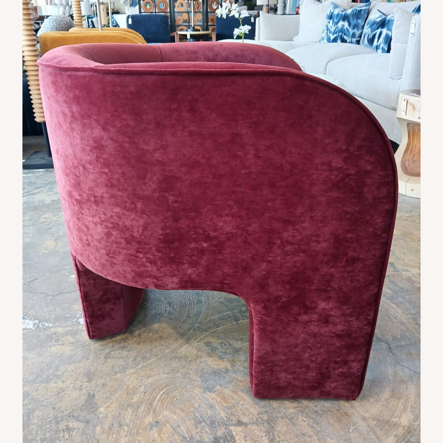 Modernism Design Red Fabric Accent Chair - image-3