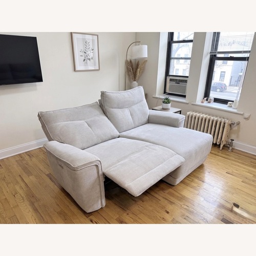 Used Raymour & Flanigan Graceland Light Gray 2 Piece Sectional for sale on AptDeco