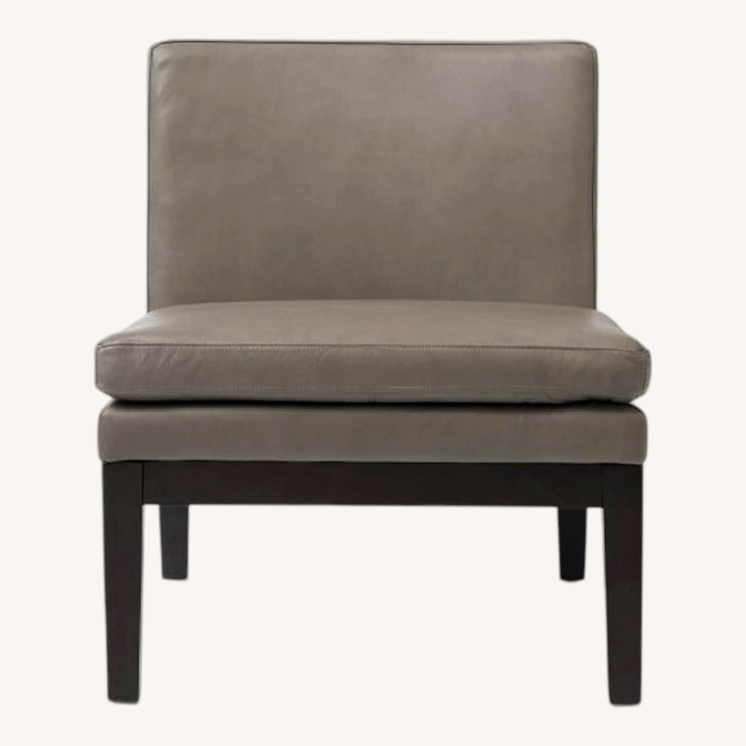 West Elm Slipper Light Gray Leather Accent Chair - image-0
