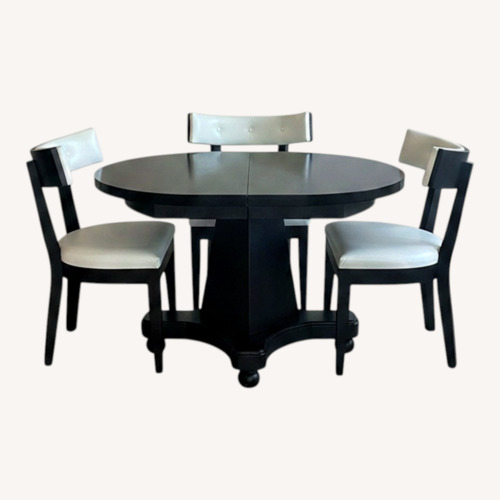 Used Custom-made real hard Wood Black Dining Set for sale on AptDeco
