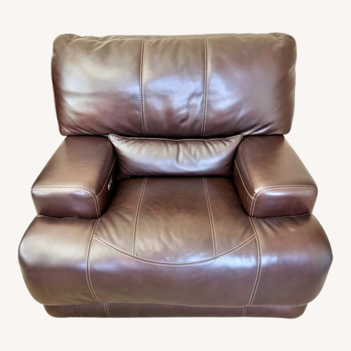 Used Star Furniture Brown Leather Electric Recliner for sale on AptDeco