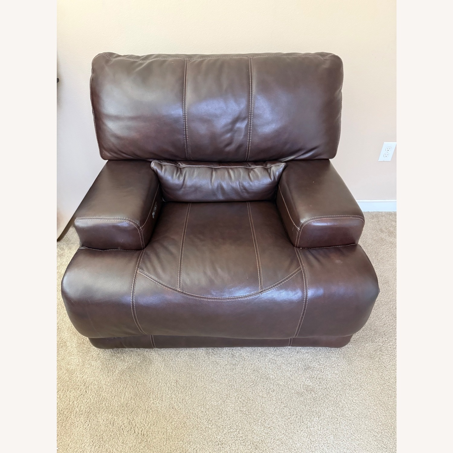 Star Furniture Brown Leather Electric Recliner - image-1