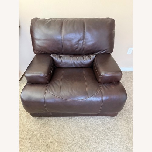 Used Star Furniture Brown Leather Electric Recliner for sale on AptDeco