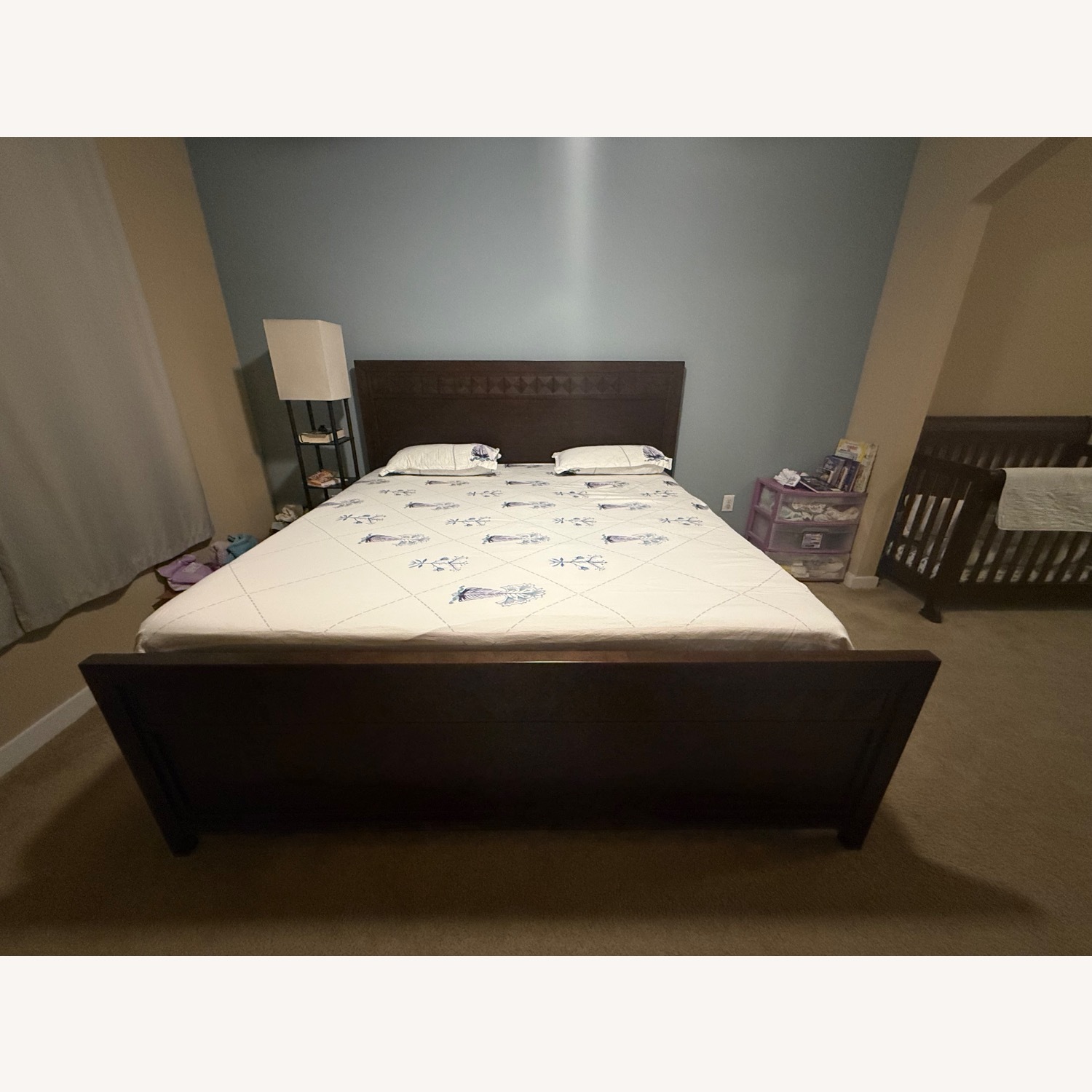 Star Furniture Dark Brown Wood King Bed - image-1