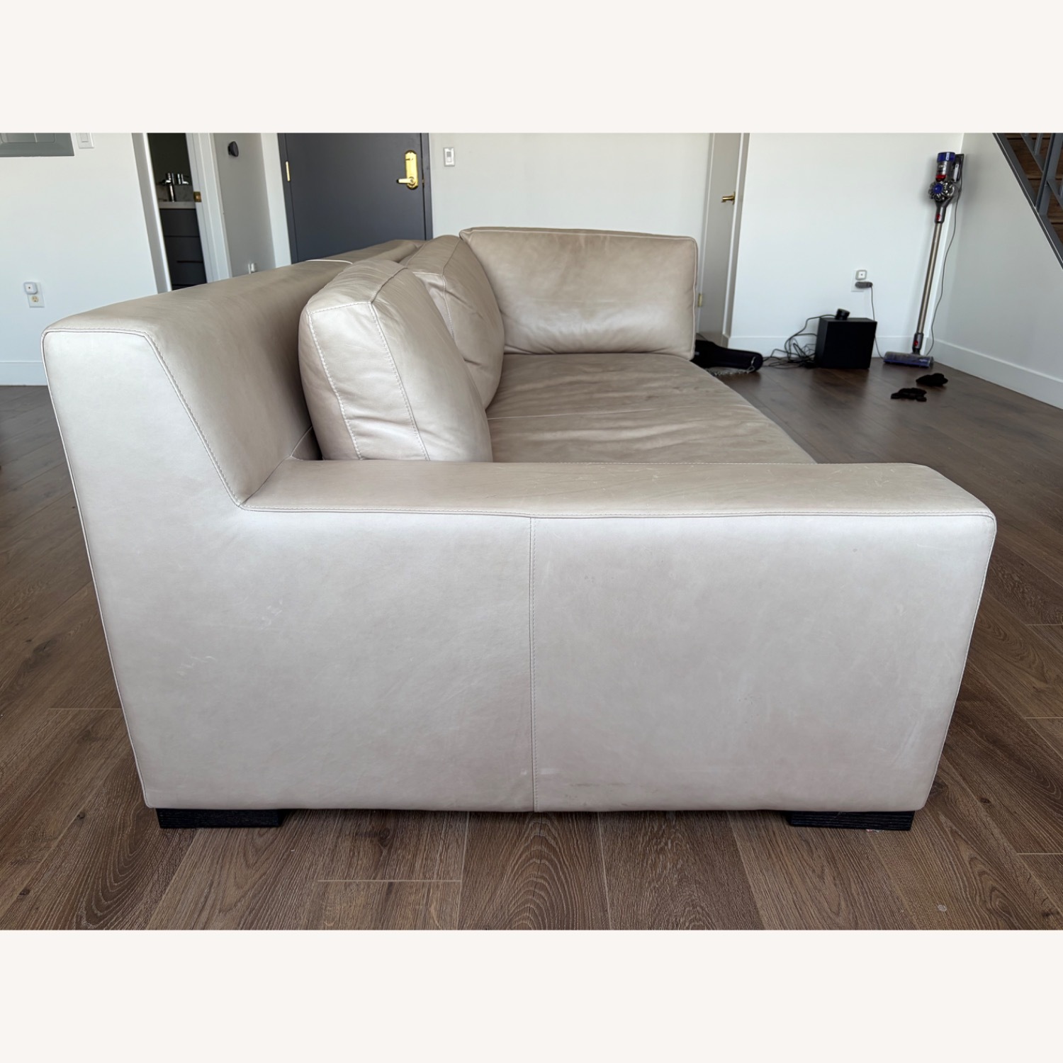 Restoration Hardware (Smoke Color) 2 Seat Sofa - image-1