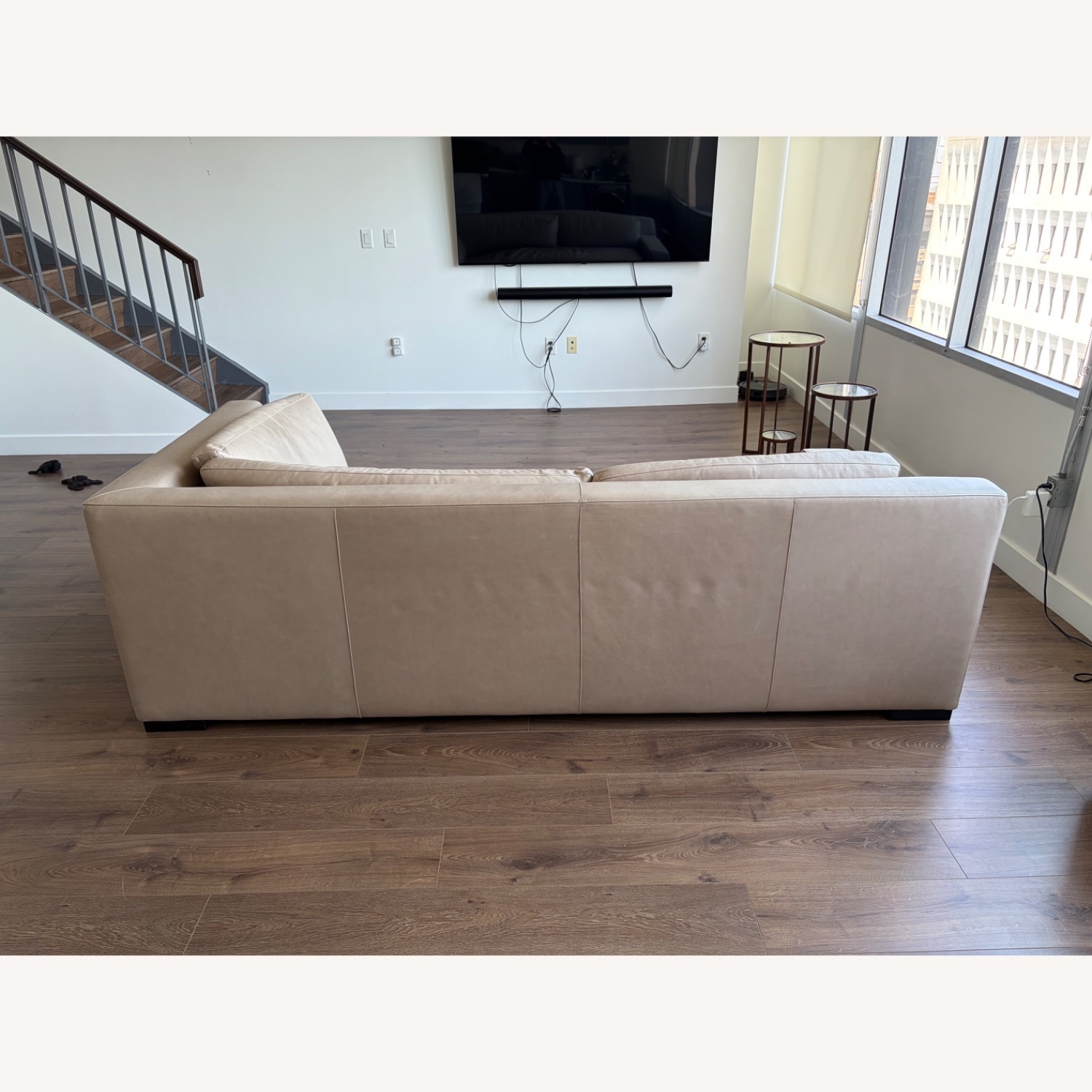 Restoration Hardware (Smoke Color) 2 Seat Sofa - image-2