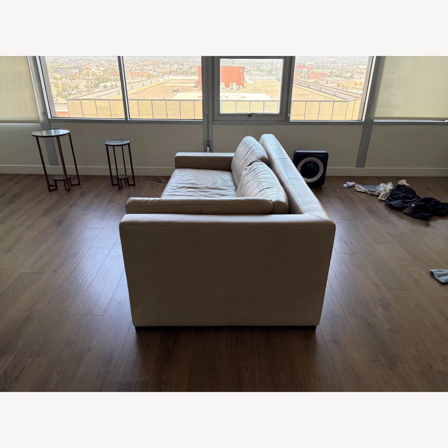 Restoration Hardware (Smoke Color) 2 Seat Sofa - image-4