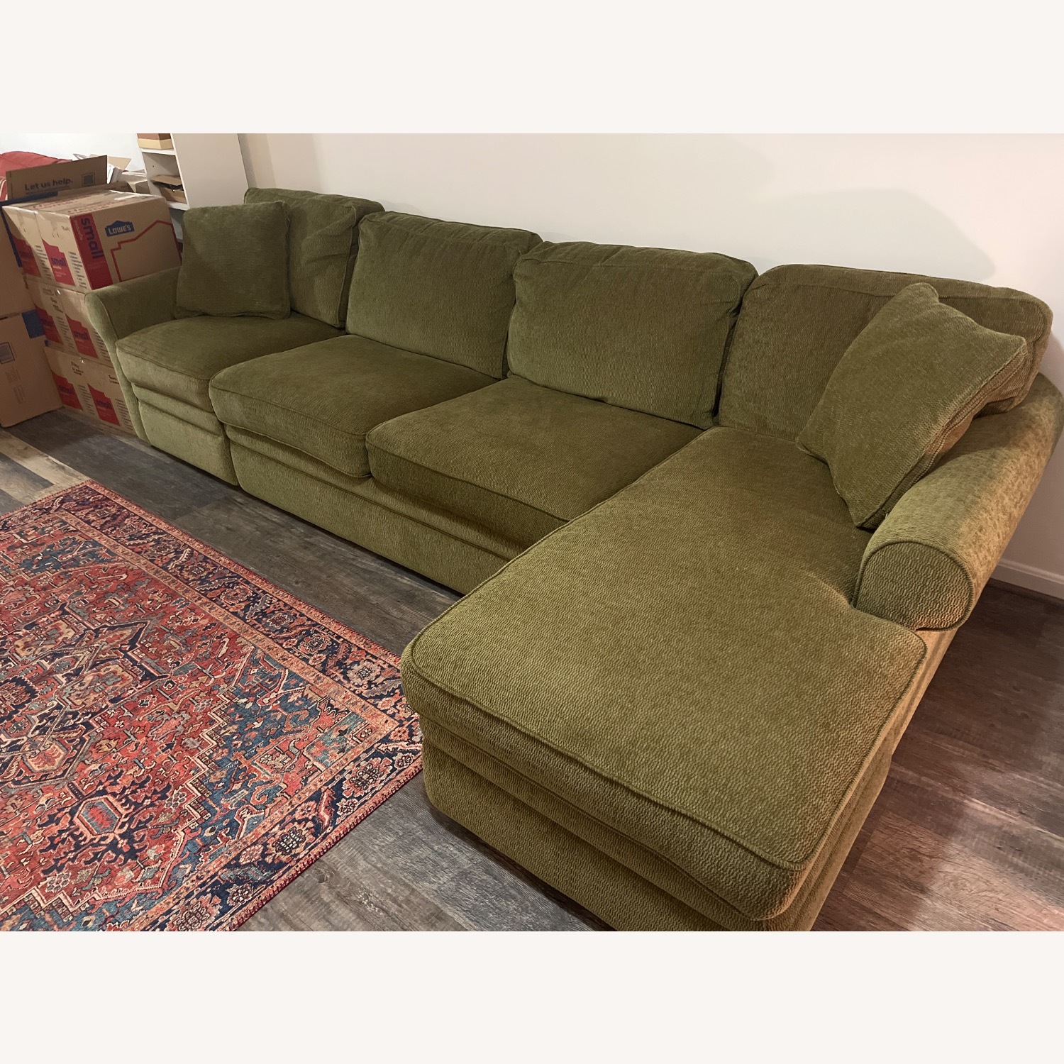 La-Z-Boy Green 3+ Piece Sleeper Sectional - image-2