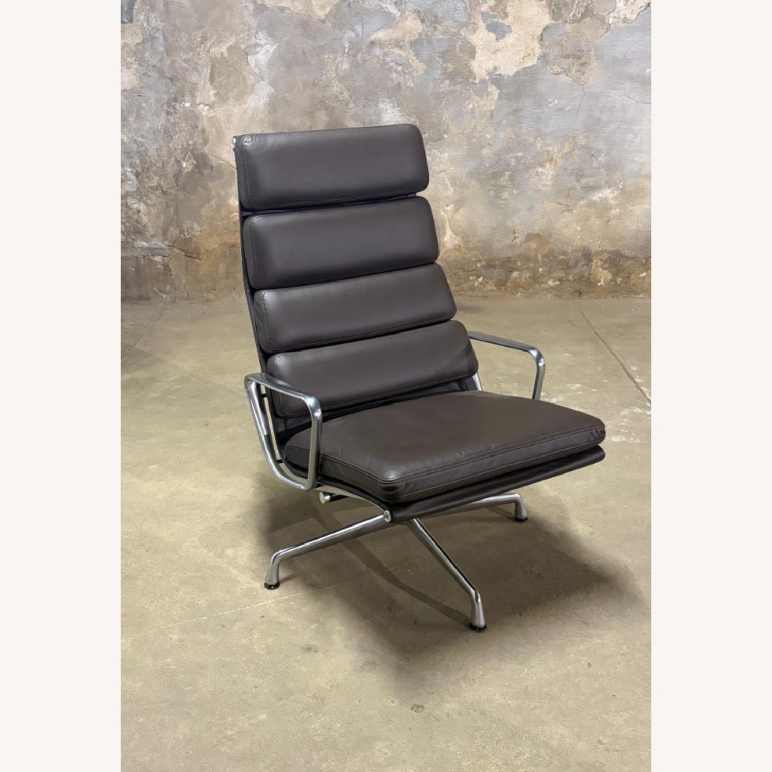 Herman Miller Dark Brown Leather Armchair - image-2